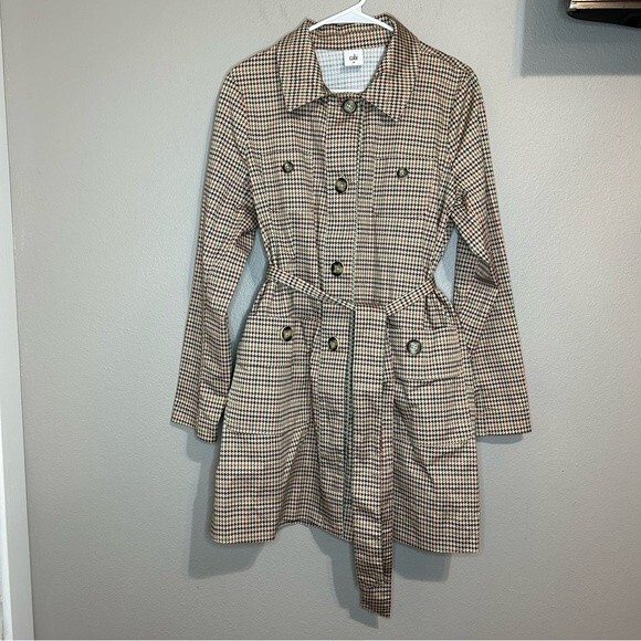 CAbi Sherlock Jacket houndstooth midi trench coat style women's size medium - Picture 4 of 8